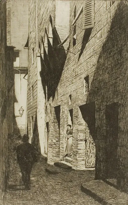 Framed Print : Casa di Dante da Castiglione, 1886. Creator: Telemaco Signorini Framed Print : Casa di Dante da Castiglione, 1886. Creator: Telemaco Signorini