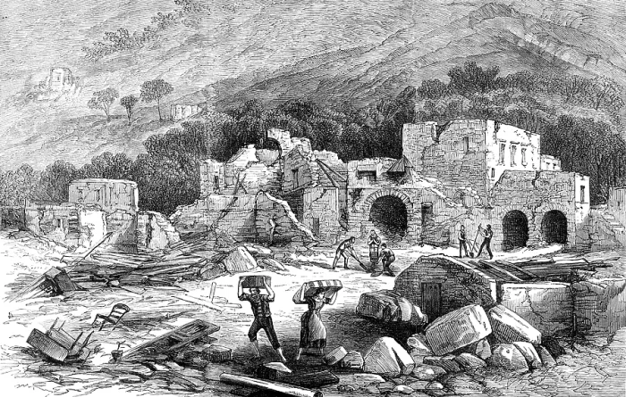 Framed Print : Part of Casamicciola, Isle of Ischia, after the earthquake, 1881. Creator: Unknown Framed Print : Part of Casamicciola, Isle of Ischia, after the earthquake, 1881. Creator: Unknown