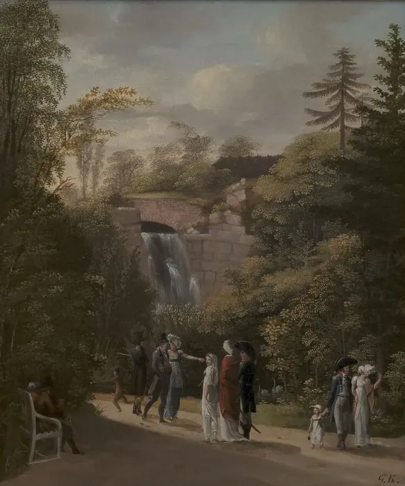 Framed Print : The Cascade in Frederiksberg Garden near Copenhagen, 1808. Creator: Georg Friedrich Kersting Framed Print : The Cascade in Frederiksberg Garden near Copenhagen, 1808. Creator: Georg Friedrich Kersting