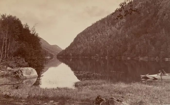 Framed Print : Cascade Lake, Adirondacks, c. 1888. Creator: Seneca Ray Stoddard Framed Print : Cascade Lake, Adirondacks, c. 1888. Creator: Seneca Ray Stoddard