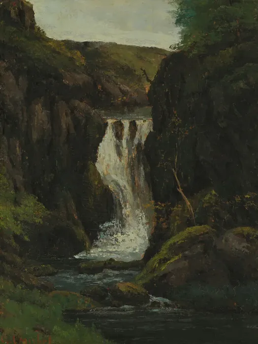 Framed Print : The Cascade, mid-late 19th century. Creator: Gustave Courbet Framed Print : The Cascade, mid-late 19th century. Creator: Gustave Courbet
