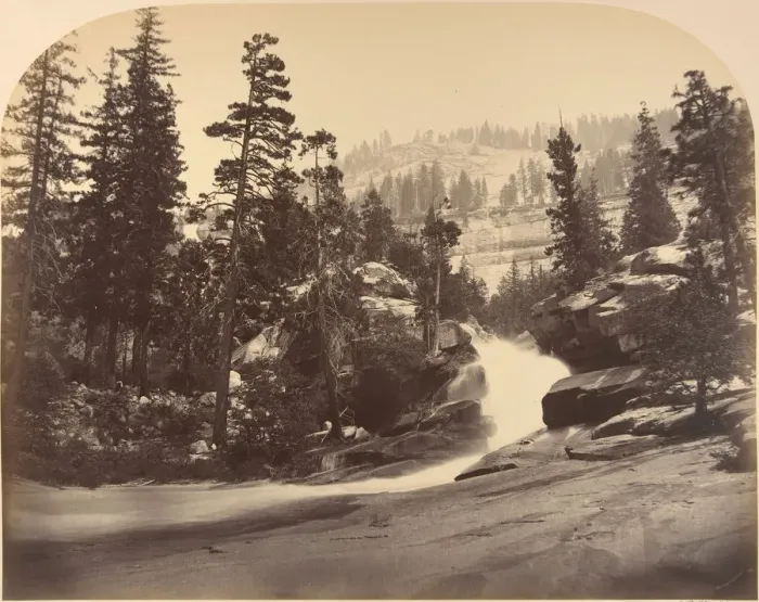 Framed Print : Cascade, Nevada Fall on Left, View above Vernal Fall, 1861 Framed Print : Cascade, Nevada Fall on Left, View above Vernal Fall, 1861