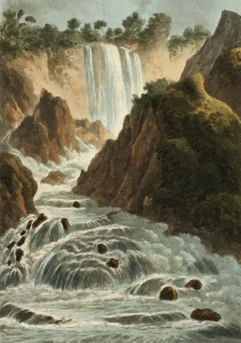 Framed Print : Cascade of Terni, plate fourteen from the Ruins of Rome, March 28, 1798 Framed Print : Cascade of Terni, plate fourteen from the Ruins of Rome, March 28, 1798