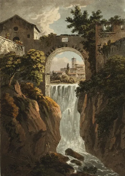 Framed Print : Cascade of Tivoli, plate thirty-nine from the Ruins of Rome, published February 1, 1798 Framed Print : Cascade of Tivoli, plate thirty-nine from the Ruins of Rome, published February 1, 1798