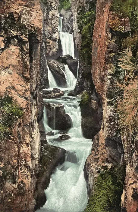 Framed Print : Cascade Waterfall near the Mouth of the Beltyr-Oek River, Left Tributary of the Katun... 1911-1913. Creator: Sergei Ivanovich Borisov Framed Print : Cascade Waterfall near the Mouth of the Beltyr-Oek River, Left Tributary of the Katun... 1911-1913. Creator: Sergei Ivanovich Borisov