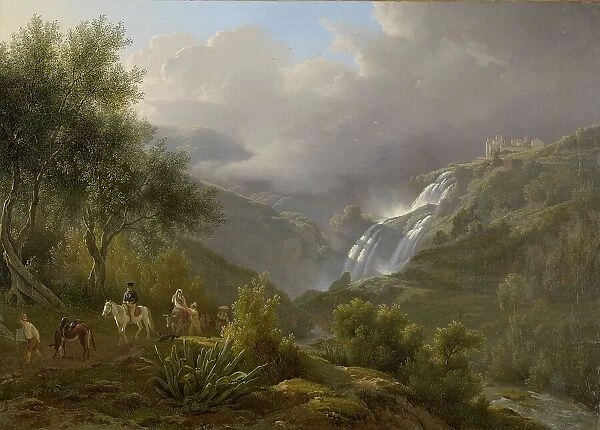 The Cascades at Tivoli, with a Storm Approaching, 1824. Creator: Abraham Teerlink
