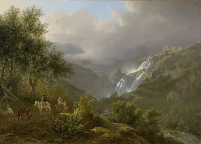 Framed Print : The Cascades at Tivoli, with a Storm Approaching, 1824. Creator: Abraham Teerlink Framed Print : The Cascades at Tivoli, with a Storm Approaching, 1824. Creator: Abraham Teerlink
