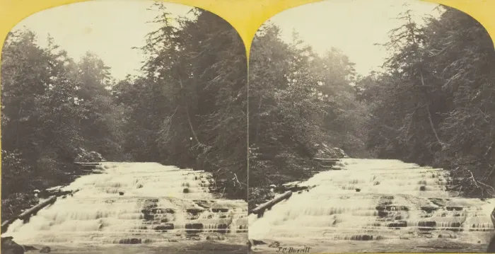 Framed Print : Cascadilla Creek, Ithaca, N. Y. 2nd Fall, 1860 / 65. Creator: J. C. Burritt Framed Print : Cascadilla Creek, Ithaca, N. Y. 2nd Fall, 1860 / 65. Creator: J. C. Burritt