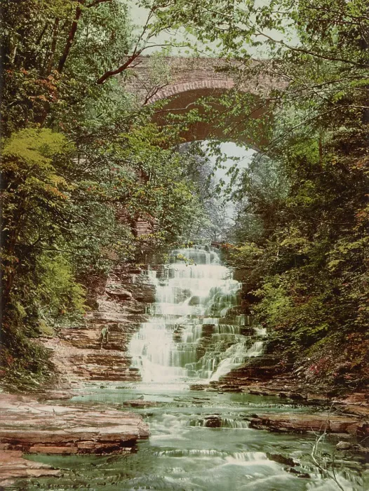 Framed Print : Cascadilla Gorge, Ithaca, c1901. Creator: Unknown Framed Print : Cascadilla Gorge, Ithaca, c1901. Creator: Unknown