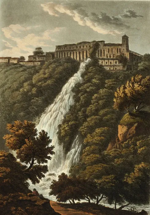 Framed Print : The Cascatelle and Stables of Mecenas, plate thirty-three from the Ruins of Rome, pub Framed Print : The Cascatelle and Stables of Mecenas, plate thirty-three from the Ruins of Rome, pub
