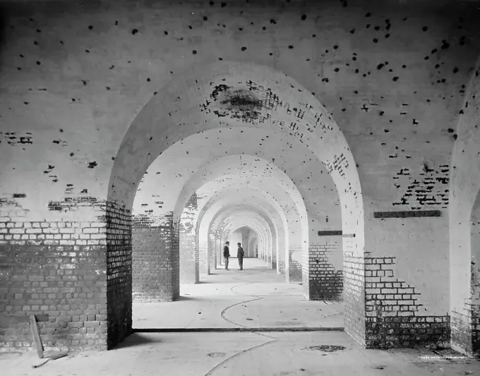 Framed Print : Within the casements, Fort Pulaski, Savannah, Ga. c1907. Creator: Unknown Framed Print : Within the casements, Fort Pulaski, Savannah, Ga. c1907. Creator: Unknown