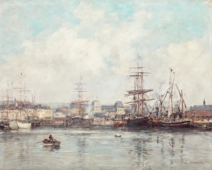 Framed Print : Casimir Delavigne Basin at Le Havre, 1874. Creator: Eugene Louis Boudin Framed Print : Casimir Delavigne Basin at Le Havre, 1874. Creator: Eugene Louis Boudin