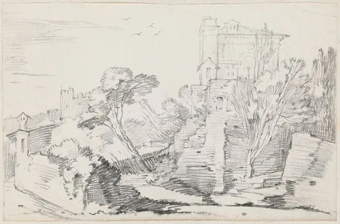 Framed Print : Casino Farnese on the Palatine Hill, Rome, 1744 / 1750. Creator: Joseph-Marie Vien the Elder Framed Print : Casino Farnese on the Palatine Hill, Rome, 1744 / 1750. Creator: Joseph-Marie Vien the Elder