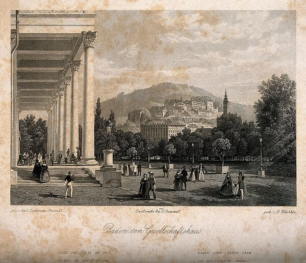 The Casino at the Kurhaus (The Conversationshaus) in Baden-Baden, ca 1855