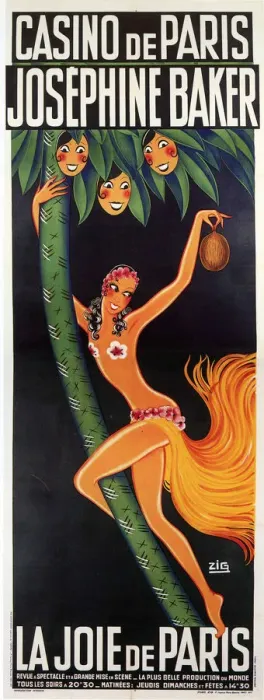 Framed Print : Casino de Paris. Josephine Baker. La Joie de Paris, ca 1932. Creator: Zig (Louis Gaudin) Framed Print : Casino de Paris. Josephine Baker. La Joie de Paris, ca 1932. Creator: Zig (Louis Gaudin)