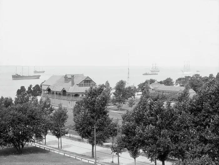 Framed Print : Casino park and Newport News Academy, Newport News, Va. c1905. Creator: Unknown Framed Print : Casino park and Newport News Academy, Newport News, Va. c1905. Creator: Unknown