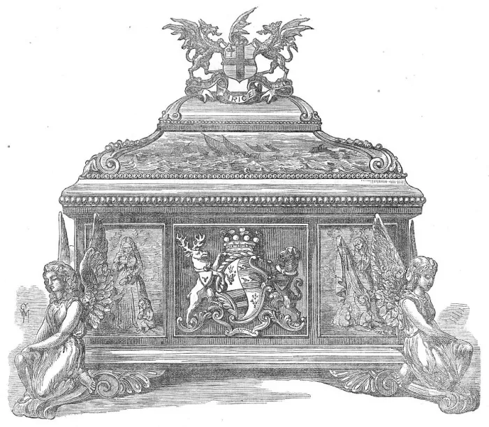 Framed Print : Casket of Address presented to Baroness Burdett-Coutts by the City of London, 1872. Creator: Unknown Framed Print : Casket of Address presented to Baroness Burdett-Coutts by the City of London, 1872. Creator: Unknown