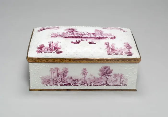 Framed Print : Casket, Battersea, 1750 / 99. Creator: Unknown Framed Print : Casket, Battersea, 1750 / 99. Creator: Unknown