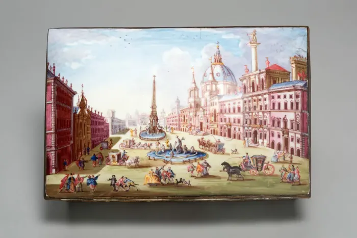 Framed Print : Casket, Battersea, 1753 / 56. Creator: Battersea Enamel Factory Framed Print : Casket, Battersea, 1753 / 56. Creator: Battersea Enamel Factory