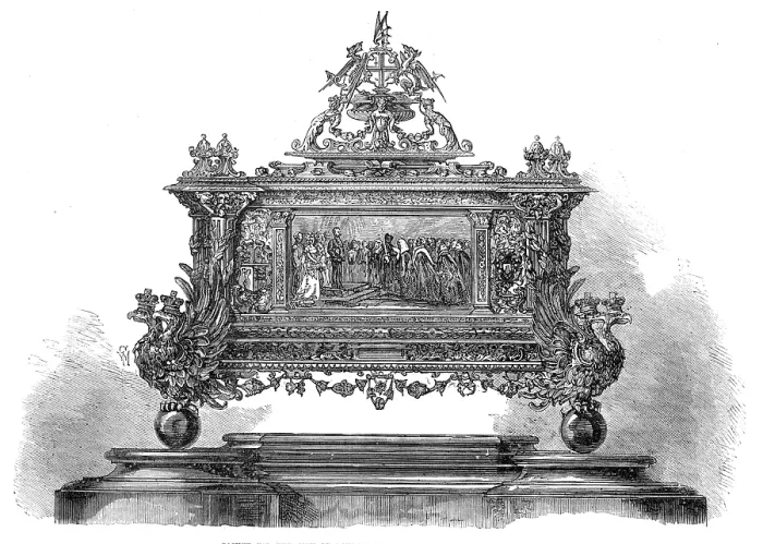 Framed Print : Casket for the City of London Address to the Emperor of Russia, 1874. Creator: Unknown Framed Print : Casket for the City of London Address to the Emperor of Russia, 1874. Creator: Unknown