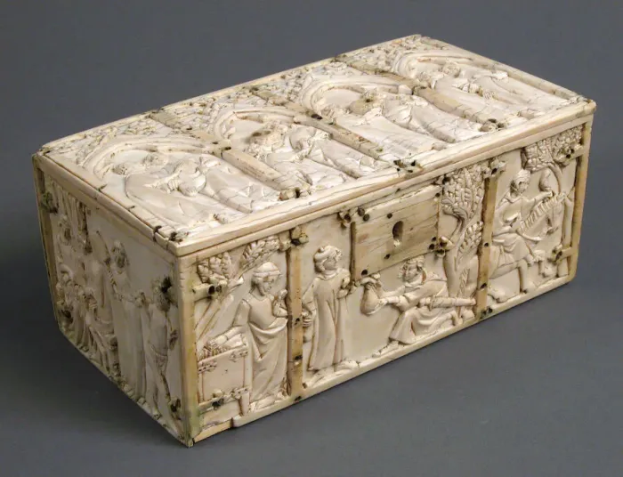 Framed Print : Casket, French, 14th century. Creator: Unknown Framed Print : Casket, French, 14th century. Creator: Unknown