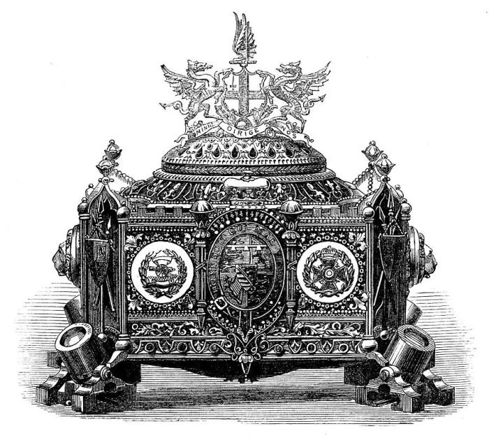 Framed Print : Casket presented to Prince Arthur with the Freedom of the City of London, 1871. Creator: Unknown Framed Print : Casket presented to Prince Arthur with the Freedom of the City of London, 1871. Creator: Unknown