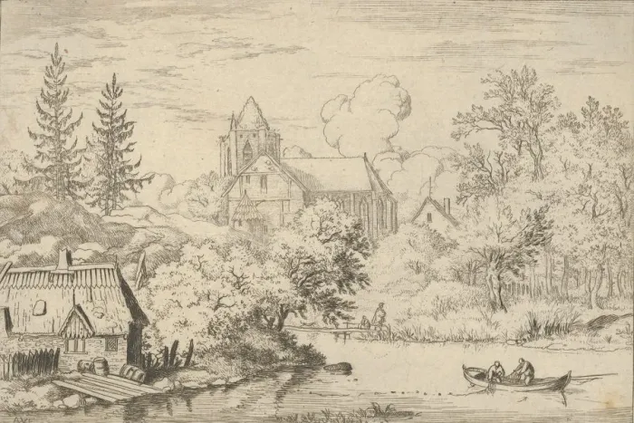 Framed Print : The Casks and Planks at the Back of the River, 17th century Framed Print : The Casks and Planks at the Back of the River, 17th century