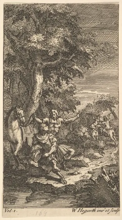 Framed Print : Cassandra, Frontispiece, Vol. 1, 1725. Creator: William Hogarth Framed Print : Cassandra, Frontispiece, Vol. 1, 1725. Creator: William Hogarth