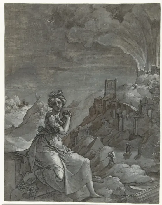 Framed Print : Cassandra predicts the downfall of Troy, 1550-1555. Artist: Groningen, Jan Swart van (1500-after 1562) Framed Print : Cassandra predicts the downfall of Troy, 1550-1555. Artist: Groningen, Jan Swart van (1500-after 1562)