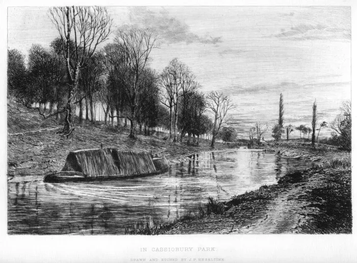 Framed Print : In Cassiobury Park, c19th century. Artist: John Postle Heseltine Framed Print : In Cassiobury Park, c19th century. Artist: John Postle Heseltine