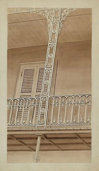Cast Iron Balcony, c. 1936. Creator: Lucien Verbeke