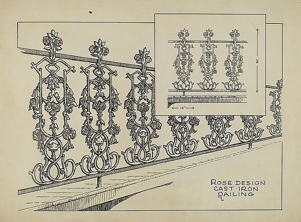 Cast Iron Balcony, c. 1936. Creator: Thomas Byrne