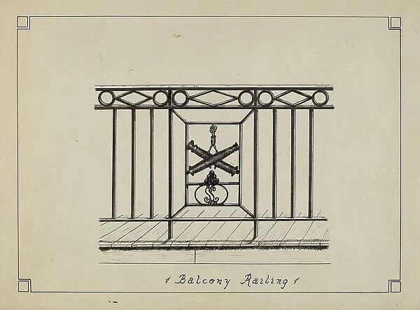 Cast Iron Balcony Rail, 1935 / 1942. Creator: Ray Price
