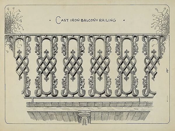 Cast Iron Balcony Rail, c. 1936. Creator: Ray Price