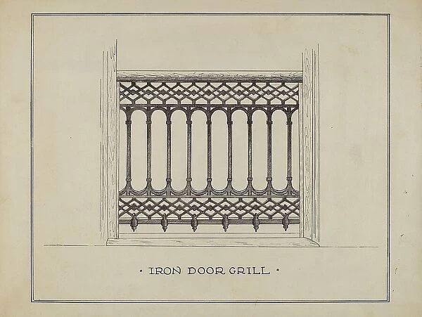 Cast Iron Balcony Railing, c. 1936. Creator: Ray Price