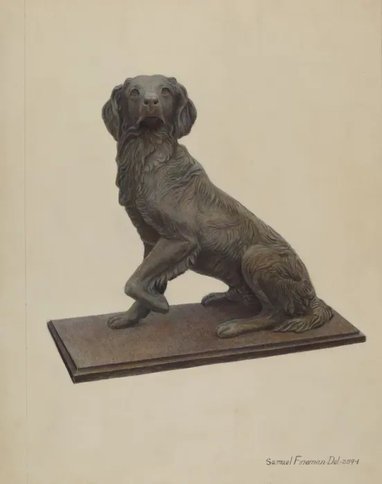 Framed Print : Cast Iron Dog, c. 1938. Creator: Samuel Fineman Framed Print : Cast Iron Dog, c. 1938. Creator: Samuel Fineman