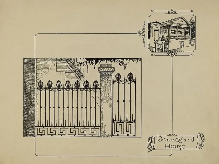 Framed Print : Cast Iron Fence, 1935 / 1942. Creator: Al Curry Framed Print : Cast Iron Fence, 1935 / 1942. Creator: Al Curry