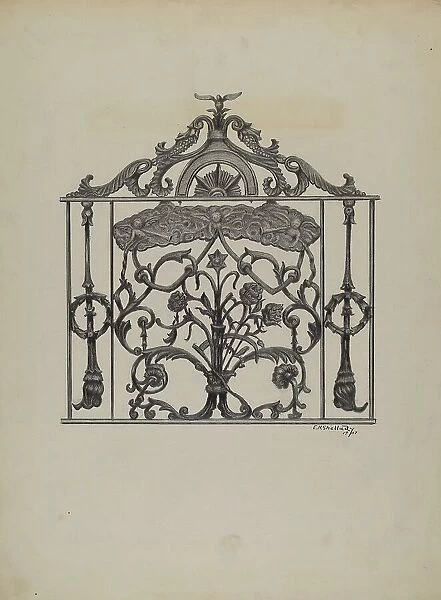Cast Iron Gate, 1937. Creator: Eugene Shellady