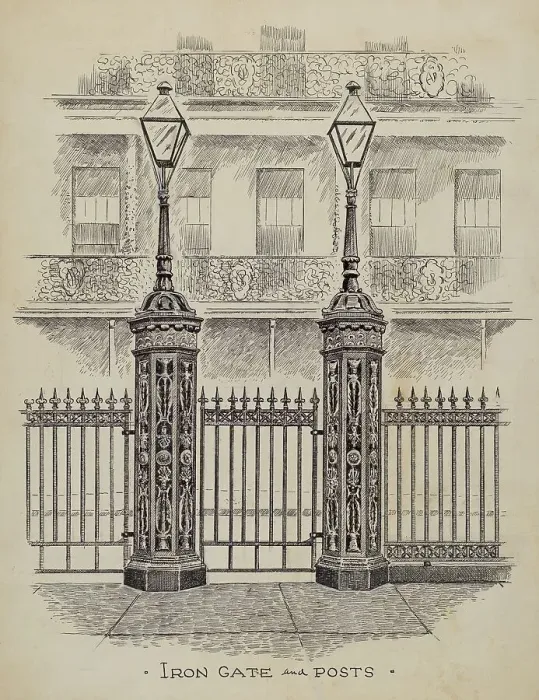 Framed Print : Cast Iron Gate and Fence, c. 1936. Creator: Al Curry Framed Print : Cast Iron Gate and Fence, c. 1936. Creator: Al Curry