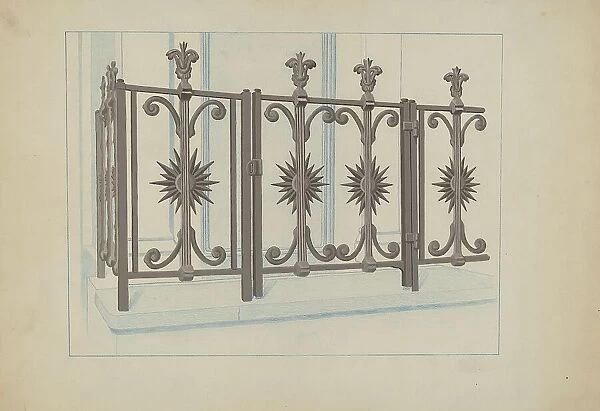 Cast Iron Gate and Fence, c. 1936. Creator: Joseph L. Boyd