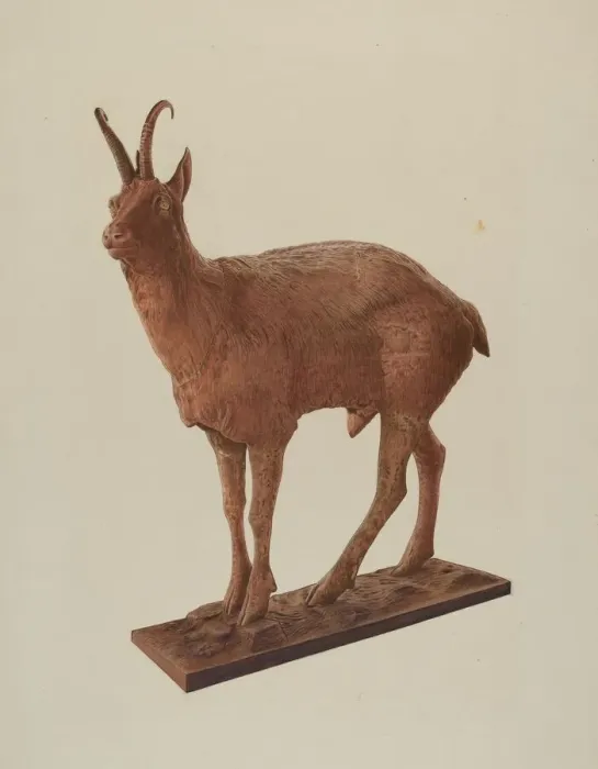 Framed Print : Cast Iron Goat, 1940. Creator: Lucille Chabot Framed Print : Cast Iron Goat, 1940. Creator: Lucille Chabot