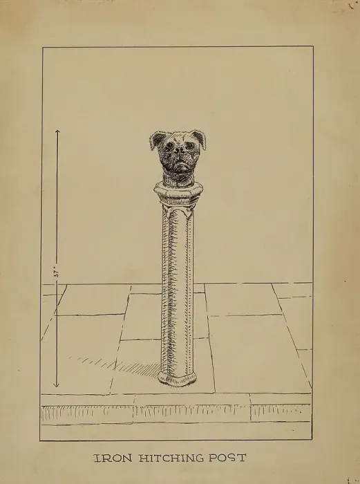 Framed Print : Cast Iron Hitching Post, 1935 / 1942. Creator: Lucien Verbeke Framed Print : Cast Iron Hitching Post, 1935 / 1942. Creator: Lucien Verbeke