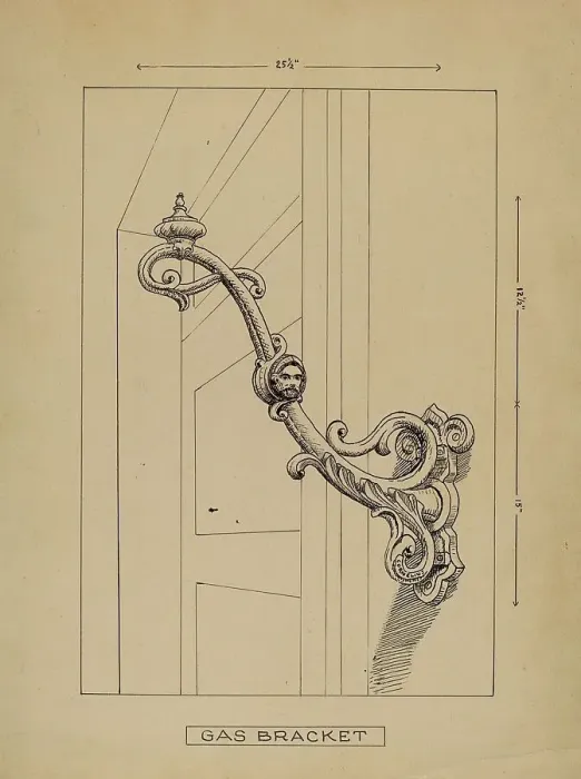 Framed Print : Cast Iron Lighting Brackets, c. 1936. Creator: Lucien Verbeke Framed Print : Cast Iron Lighting Brackets, c. 1936. Creator: Lucien Verbeke