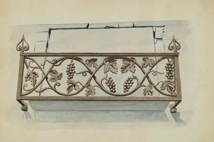 Framed Print : Cast Iron Railing, c. 1936. Creator: Lucien Verbeke Framed Print : Cast Iron Railing, c. 1936. Creator: Lucien Verbeke