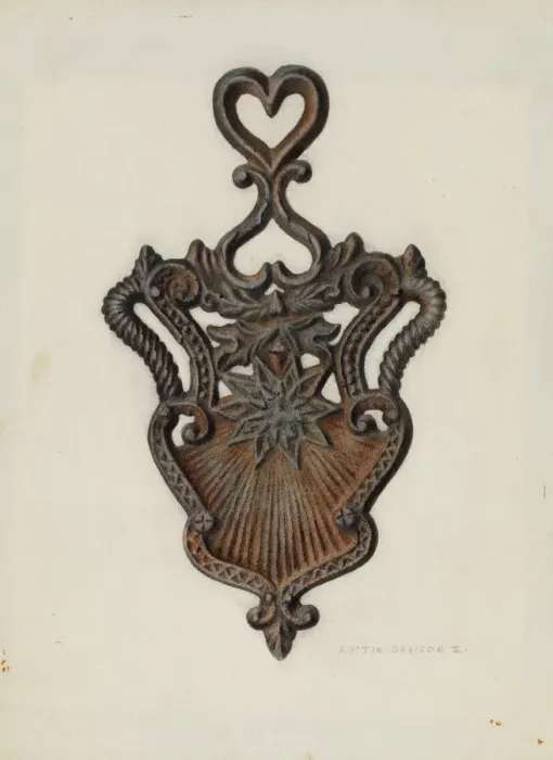 Framed Print : Cast Iron Stand, c. 1939. Creator: Austin L. Davison Framed Print : Cast Iron Stand, c. 1939. Creator: Austin L. Davison