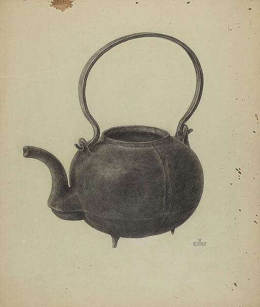 Cast Iron Tea Kettle, c. 1938. Creator: William Schmidt