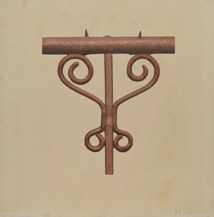 Framed Print : Cast Iron Window Railing, c. 1939. Creator: Harley Kempter Framed Print : Cast Iron Window Railing, c. 1939. Creator: Harley Kempter