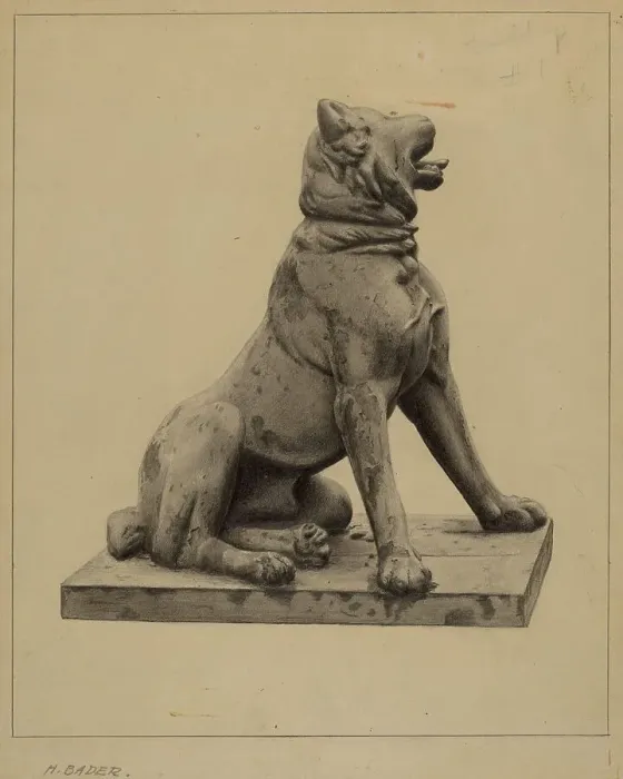 Framed Print : Cast Lead Dog, c. 1939. Creator: Herman Bader Framed Print : Cast Lead Dog, c. 1939. Creator: Herman Bader