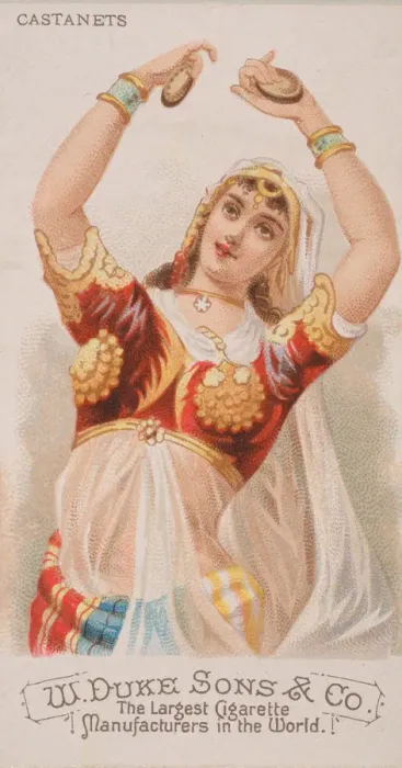 Framed Print : Castanets, from the Musical Instruments series (N82) for Duke brand cigarettes, 1888 Framed Print : Castanets, from the Musical Instruments series (N82) for Duke brand cigarettes, 1888