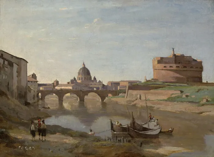 Framed Print : Castel Sant'Angelo, Rome, c1830-32. Creator: Jean-Baptiste-Camille Corot Framed Print : Castel Sant'Angelo, Rome, c1830-32. Creator: Jean-Baptiste-Camille Corot
